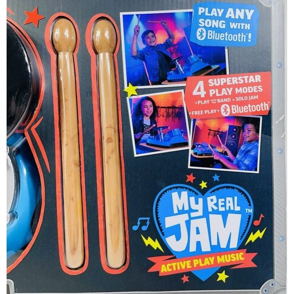 Little Tikes My Real Jam Drum Set With Bluetooth Toy Drums With Drumsticks And C - Picture 4 of 7